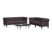 2-delige Loungeset stof donkerbruin3209203