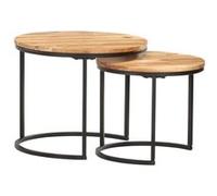 vidaXL Tables gigognes 2 pièces en bois d'acacia massif Marron