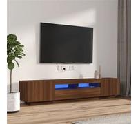 vidaXL 2-delige Tv-meubelset met LED bewerkt hout bruineiken3120172 Marron G