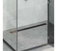 vidaXL 2 en 1 Drain de Douche Noir 100 cm Acier Inox 304