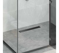 vidaXL 2 en 1 Drain de Douche Noir 60 cm Acier Inox 304