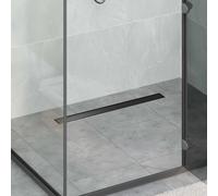 vidaXL 2 en 1 Drain de Douche Noir 70 cm Acier Inox 304