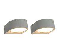 vidaXL 2 pcs Appliques murales d'extérieur 1 W Blanc Rond 45657