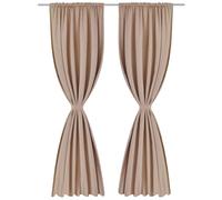 vidaXL 2 pcs. Crème Rideaux occultants avec tête fendue 135 x 245 cm
