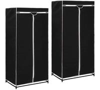 Vidaxl 2 Pcs Garde-Robes Noir 75x50x160 Cm Noir