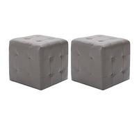 vidaXL 2 pcs Poufs Gris 30 x 30 x 30 cm Similicuir