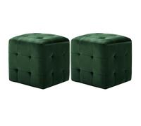 vidaXL 2 pcs Poufs Vert 30 x 30 x 30 cm Tissu velours