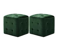 vidaXL Poufs Tissu velours Vert 30 x 30 x 30 cm – 2 pcs