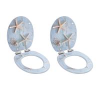 vidaXL 2 pcs Sièges WC MDF et couvercle à fermeture en douceur