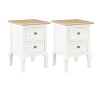 vidaXL 2 pcs Table de chevet Blanc 35x30x49 cm MDF