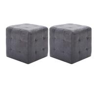 vidaXL 2 pcs Tables de chevet Gris 30x30x30 cm Similicuir daim