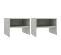 Vidaxl 2 Pcs Tables De Chevet Gris Béton 40 X 30 X 30 Cm Aggloméré Gris