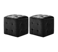 vidaXL 2 pcs Tables de chevet Noir 30x30x30 cm Tissu velours