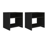 vidaXL 2 pcs Tables de chevet Noir 40 x 30 x 40 cm Aggloméré