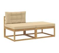 vidaXL 2 repose-pieds d'extérieur en polyester blanc, meubles modernes pour jardin et balcon, design modulaire extérieur, section durable et flexible.