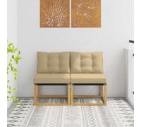 vidaXL 2 Pièce Sofa de milieu extérieur