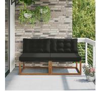vidaXL 2 Pièce Sofa de Milieu extérieur Bois d'Acacia Massif Naturel, Meubles de Balcon, Style Moderne en extérieur, Ensemble de Salon en Bois d'acacia Durable pour Confort et détente au Jardin