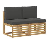 vidaXL 2 Pièce Sofa de Milieu extérieur Bois d'Acacia Massif Blanc, Mobilier de Balcon, Style Moderne, conçu pour l'extérieur, résistant aux intempéries, Design modulable pour Un Chill élégant