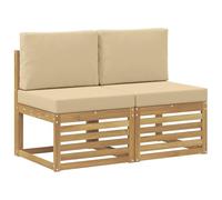 vidaXL 2 Pièce Sofa de Milieu extérieur Bois d'Acacia Massif Blanc, Mobilier de Balcon, Style Moderne, conçu pour l'extérieur, résistant aux intempéries, Design modulable pour Un Chill élégant