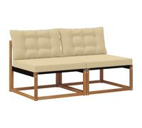 vidaXL 2 Pièce Sofa de milieu extérieur Bois d'Acacia Massif Naturel