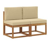 vidaXL 2 Pièce Sofa de milieu extérieur Bois d'Acacia Massif Naturel