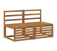 vidaXL 2 Pièce Sofa de Milieu extérieur Bois d'Acacia Massif Naturel, Mobilier de Balcon, Style Moderne, conçu pour l'extérieur, résistant aux intempéries, Design modulable pour Un Chill élégant