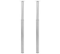 vidaXL 2 pieds de table télescopiques en acier inoxydable réglables 710–1100 mm