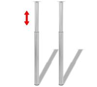 vidaXL 2 pieds de table télescopiques en acier inoxydable réglables 710–1100 mm