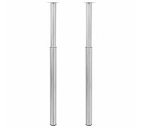 Vidaxl Pieds De Table Télescopiques Nickel Brossé 710 Mm - 1100 Mm
