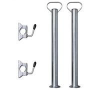 vidaXL 2 tubes de support et 2 pinces fendues pour roue de jauge 48 mm