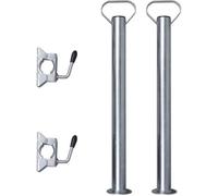 vidaXL 2 tubes de support et 2 pinces fendues pour roue de jauge 48 mm