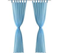 vidaXL 2 x rideau transparent Rideau prêt à poser 140 x 225 cm turquoise