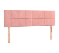 vidaXL 2 x Têtes de Lit Meubles de Chambre à Coucher Accessoires de Lit Simple Têtes de Cadre de Lit Intérieur Rose 72x5x78/88 cm Velours
