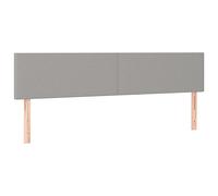 vidaXL 2 x Têtes de Lit Meubles de Chambre à Coucher Accessoires de Lit Simple Têtes de Cadre de Lit Intérieur Gris Clair 80x5x78/88 cm Tissu