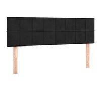 vidaXL 2 x Têtes de Lit Meubles de Chambre à Coucher Accessoires de Lit Simple Têtes de Cadre de Lit Intérieur Noir 72x5x78/88 cm Velours