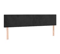 vidaXL 2 x Têtes de Lit Meubles de Chambre à Coucher Accessoires de Lit Simple Têtes de Cadre de Lit Intérieur Noir 100x5x78/88 cm Velours