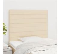 2 x Têtes de Lit Meubles de Chambre à Coucher Accessoires de Lit Simple Têtes de Cadre de Lit Intérieur Crème 90x5x78/88 cm Tissu