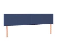 vidaXL 2 x Têtes de Lit Meubles de Chambre à Coucher Accessoires de Lit Simple Têtes de Cadre de Lit Intérieur Bleu 100x5x78/88 cm Tissu