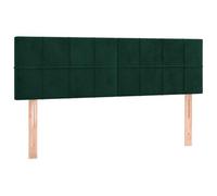 vidaXL 2 x Têtes de Lit Meubles de Chambre à Coucher Accessoires de Lit Simple Têtes de Cadre de Lit Intérieur Vert Foncé 72x5x78/88 cm Velours