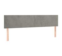 vidaXL 2 x Têtes de Lit Meubles de Chambre à Coucher Accessoires de Lit Simple Têtes de Cadre de Lit Intérieur Gris Clair 80x5x78/88 cm Velours