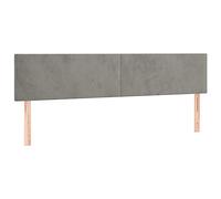 vidaXL 2 x Têtes de Lit Meubles de Chambre à Coucher Accessoires de Lit Simple Têtes de Cadre de Lit Intérieur Gris Clair 90x5x78/88 cm Velours