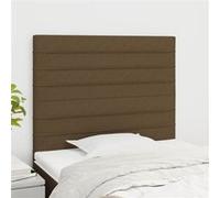 2 x Têtes de Lit Meubles de Chambre à Coucher Accessoires de Lit Simple Têtes de Cadre de Lit Intérieur Marron Foncé 90x5x78/88 cm Tissu 3116457