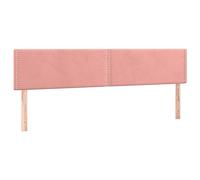 vidaXL 2 x Têtes de Lit Meubles de Chambre à Coucher Accessoires de Lit Simple Têtes de Cadre de Lit Intérieur Rose 90x5x78/88 cm Velours