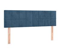 vidaXL 2 x Têtes de Lit Meubles de Chambre à Coucher Accessoires de Lit Simple Têtes de Cadre de Lit Intérieur Bleu Foncé 72x5x78/88 cm Velours