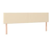 vidaXL 2 x Têtes de Lit Meubles de Chambre à Coucher Accessoires de Lit Simple Têtes de Cadre de Lit Intérieur Crème 100x5x78/88 cm Tissu