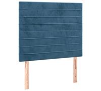 vidaXL 2 x Têtes de Lit Meubles de Chambre à Coucher Accessoires de Lit Simple Têtes de Cadre de Lit Intérieur Bleu Foncé 100x5x78/88 cm Velours