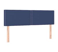vidaXL 2 x Têtes de Lit Meubles de Chambre à Coucher Accessoires de Lit Simple Têtes de Cadre de Lit Intérieur Bleu 72x5x78/88 cm Tissu