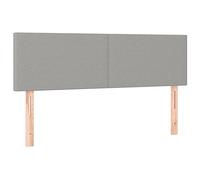 vidaXL 2 x Têtes de Lit Meubles de Chambre à Coucher Accessoires de Lit Simple Têtes de Cadre de Lit Intérieur Gris Clair 72x5x78/88 cm Tissu