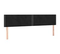 vidaXL 2 x Têtes de Lit Meubles de Chambre à Coucher Accessoires de Lit Simple Têtes de Cadre de Lit Intérieur Noir 80x5x78/88 cm Velours