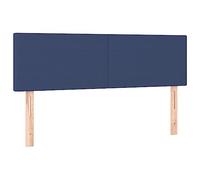 vidaXL 2 x Têtes de Lit Meubles de Chambre à Coucher Accessoires de Lit Simple Têtes de Cadre de Lit Intérieur Bleu 72x5x78/88 cm Tissu